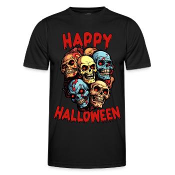 Happy Halloween Zombie Apokalypse - Männer Funktions-T-Shirt - Schwarz - Vorne - AI Model Male 178 dark (178cm)