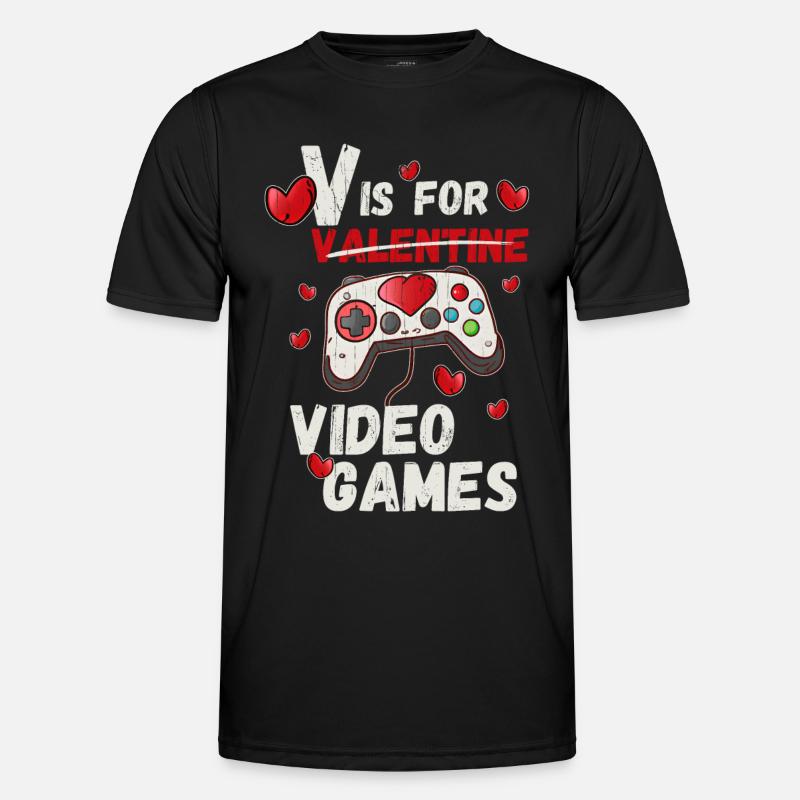 Valantime Gaming Design - Männer Funktions-T-Shirt - Schwarz