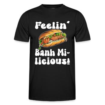 Banh mi licious Design - Men's Functional T-Shirt - black - Front - AI Model Male 178 dark (178cm)
