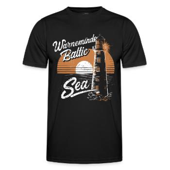 Warnemünde Baltic Sea - Men's Functional T-Shirt - black - Front - AI Model Male 178 dark (178cm)