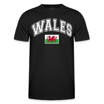 Wales Flagge - Männer Funktions-T-Shirt - Schwarz - Vorne - AI Model Male 178 dark (178cm)