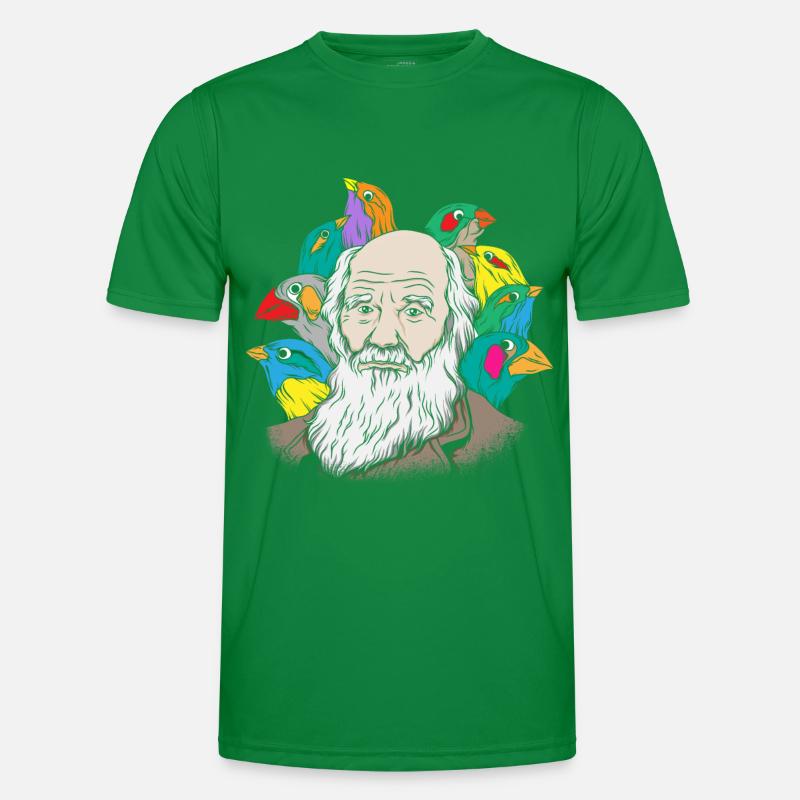 Charles Darwin Portrait Gift Evolution Men's Functional T-Shirt