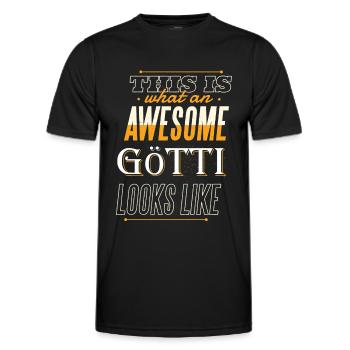 Götti Fragen Firmgötti Taufgötti Götti Geschenk - Männer Funktions-T-Shirt - Schwarz - Vorne - AI Model Male 178 dark (178cm)