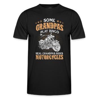 Grandpas Play Bingo Real Grandpas Ride Motorcycles - Männer Funktions-T-Shirt - Schwarz - Vorne - AI Model Male 178 dark (178cm)