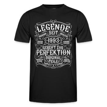 Legende 1993 Geburtstag geboren im Jahr 1993 - Männer Funktions-T-Shirt - Schwarz - Vorne - AI Model Male 178 dark (178cm)