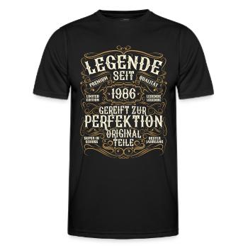 Legende 1986 Geburtstag legendär seit 1986 - Männer Funktions-T-Shirt - Schwarz - Vorne - AI Model Male 178 dark (178cm)