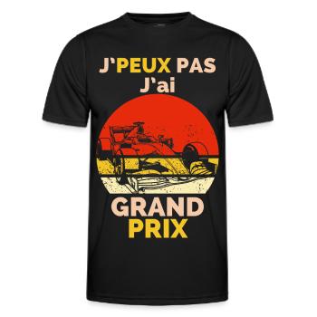 J'peut pas j'ai Grand-Prix Humour T-shirt - Men's Functional T-Shirt - black - Front - AI Model Male 178 dark (178cm)