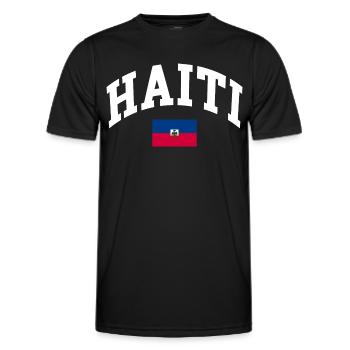 Drapeau d’Haïti - T-shirt sport Homme - noir - Devant - AI Model Male 178 dark (178cm)