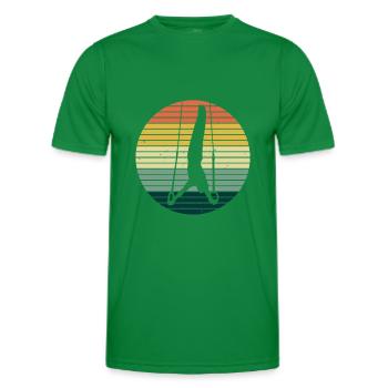 Gymnastik Sportler Kunstturnen an den Ringen Retro - Männer Funktions-T-Shirt - Kelly Green - Vorne - AI Model Male 178 dark (178cm)