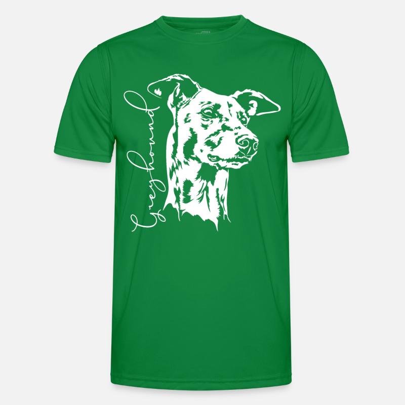 GREYHOUND Portrait Windhund Windhunde Wilsigns Männer Funktions-T-Shirt
