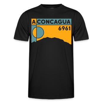 Cerro Aconcagua Andes Argentine Trekking Randonnée - T-shirt sport Homme - noir - Devant - AI Model Male 178 dark (178cm)
