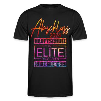 Abschluss 2024 Hauptschule - Männer Funktions-T-Shirt - Schwarz - Vorne - AI Model Male 178 dark (178cm)