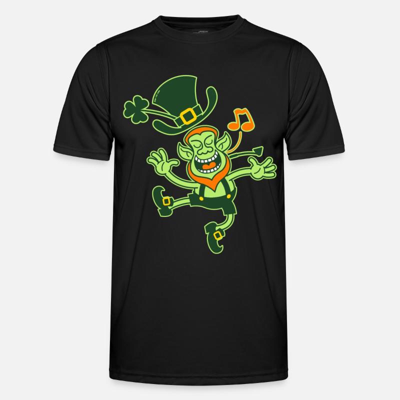 Leprechaun Dancing and Singing - Men's Functional T-Shirt - black