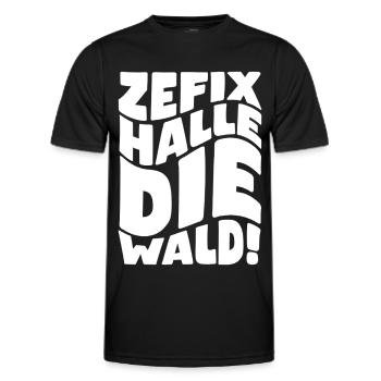 Zefix hallediewald! Fränkische Mundart Liebhaber - Männer Funktions-T-Shirt - Schwarz - Vorne - AI Model Male 178 dark (178cm)