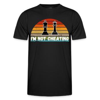 Schach Trend Chess Cheating Cheat Queens Gambit - Men's Functional T-Shirt - black - Front - AI Model Male 178 dark (178cm)