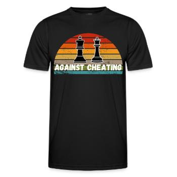 Schach Trend Chess Cheating Cheat Queens Gambit - Men's Functional T-Shirt - black - Front - AI Model Male 178 dark (178cm)