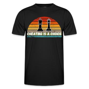Schach Trend Chess Cheating Cheat Queens Gambit - Men's Functional T-Shirt - black - Front - AI Model Male 178 dark (178cm)