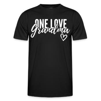 ONE LOVE GRANDMA. GRANDMA GIFT. - Men's Functional T-Shirt - black - Front - AI Model Male 178 dark (178cm)