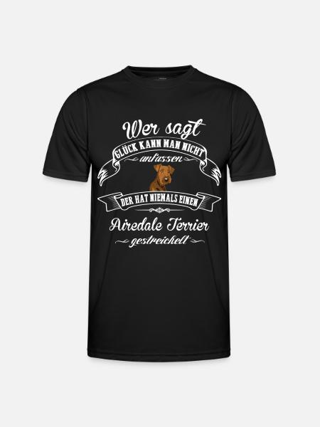 Airedale Terrier Bonheur - T-shirt sport Homme - noir