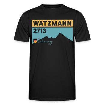 Watzmann Crossing Randonnée au mont Berchtesgaden - T-shirt sport Homme - noir - Devant - AI Model Male 178 dark (178cm)