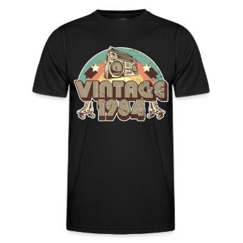 1984 Anniversaire né en 1984 Retro Vintage - T-shirt sport Homme - noir - Devant - AI Model Male 178 dark (178cm)