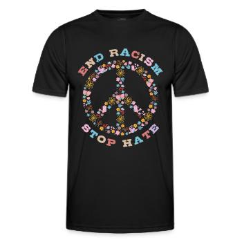 Pas de racisme, pas de haine - T-shirt sport Homme - noir - Devant - AI Model Male 178 dark (178cm)