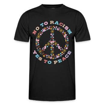 Nein zu Rassismus, Ja zu Frieden - Men's Functional T-Shirt - black - Front - AI Model Male 178 dark (178cm)