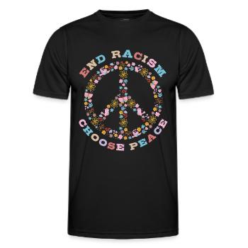 Schluss mit Rassismus, wähle Frieden - Männer Funktions-T-Shirt - Schwarz - Vorne - AI Model Male 178 dark (178cm)