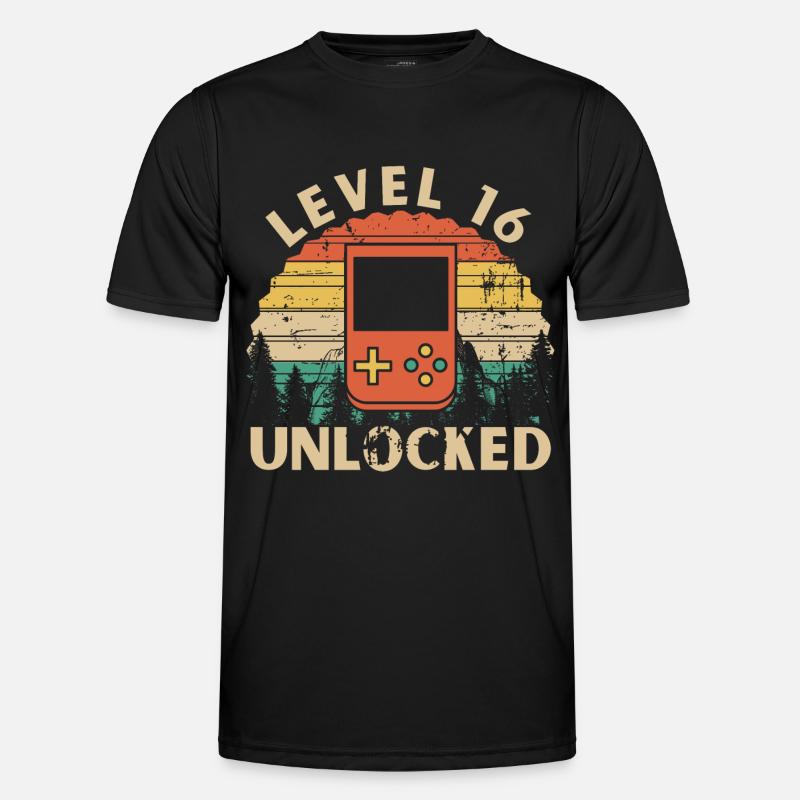 Level 16 Unlocked - Men's Functional T-Shirt - black