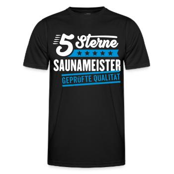 5Sterne Saunameister - Männer Funktions-T-Shirt - Schwarz - Vorne - AI Model Male 178 dark (178cm)