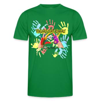 Vielfalt statt Einfalt - Männer Funktions-T-Shirt - Kelly Green - Vorne - AI Model Male 178 dark (178cm)