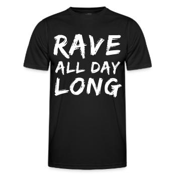 Raver / Rave / Gabber / Speedcore Raver Uptempo - T-shirt sport Homme - noir - Devant - AI Model Male 178 dark (178cm)
