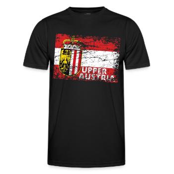 Oberösterreich - Österreich Upper Austria / Linz - Men's Functional T-Shirt - black - Front - AI Model Male 178 dark (178cm)