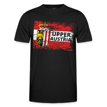 Oberösterreich - Österreich Upper Austria / Linz - Men's Functional T-Shirt - black - Front - AI Model Male 178 dark (178cm)