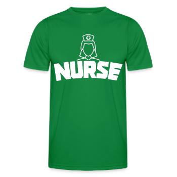 I am a Nurse - Nurse Gift - Men's Functional T-Shirt - kelly green - Front - AI Model Male 178 dark (178cm)