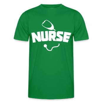 I am a Nurse - Nurse Gift - Men's Functional T-Shirt - kelly green - Front - AI Model Male 178 dark (178cm)