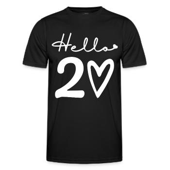 bonjour 20. 20e anniversaire - T-shirt sport Homme - noir - Devant - AI Model Male 178 dark (178cm)
