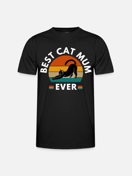 BEST CAT MUM EVER - Men's Functional T-Shirt - black