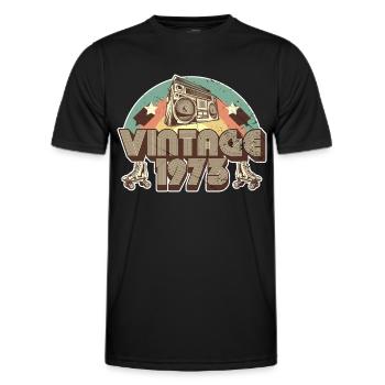 1973 Birthday born in 1973 Retro Vintage - Men's Functional T-Shirt - black - Front - AI Model Male 178 dark (178cm)