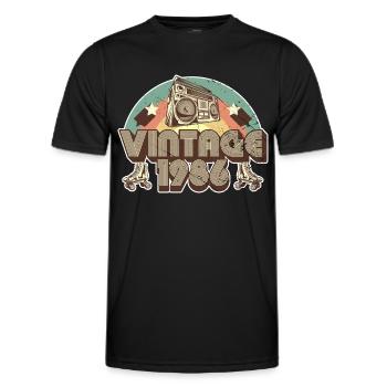 1986 Anniversaire né en 1986 Retro Vintage - T-shirt sport Homme - noir - Devant - AI Model Male 178 dark (178cm)