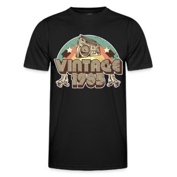 1985 Anniversaire né en 1985 Retro Vintage - T-shirt sport Homme - noir - Devant - AI Model Male 178 dark (178cm)