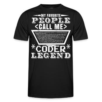 Légende du codeur - T-shirt sport Homme - noir - Devant - AI Model Male 178 dark (178cm)