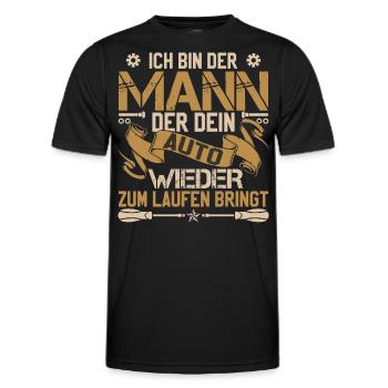 Auto Reperatur Humor Werkstatt - Männer Funktions-T-Shirt - Schwarz - Vorne - AI Model Male 178 dark (178cm)