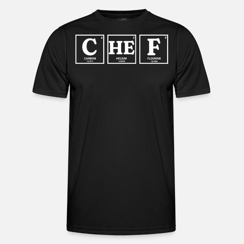 CHEF chemische Elemente design - Männer Funktions-T-Shirt - Schwarz