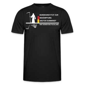 Bundesinstitut zur Bekämpfung von Dummheit - Männer Funktions-T-Shirt - Schwarz - Vorne - AI Model Male 178 dark (178cm)