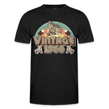 Millésime 1966, né en 1966 anniversaire - T-shirt sport Homme - noir - Devant - AI Model Male 178 dark (178cm)