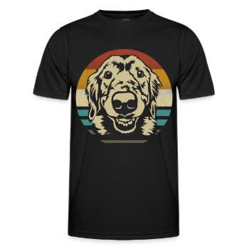 Golden Retriever Dog retro vintage silhouette - Men's Functional T-Shirt - black - Front - AI Model Male 178 dark (178cm)