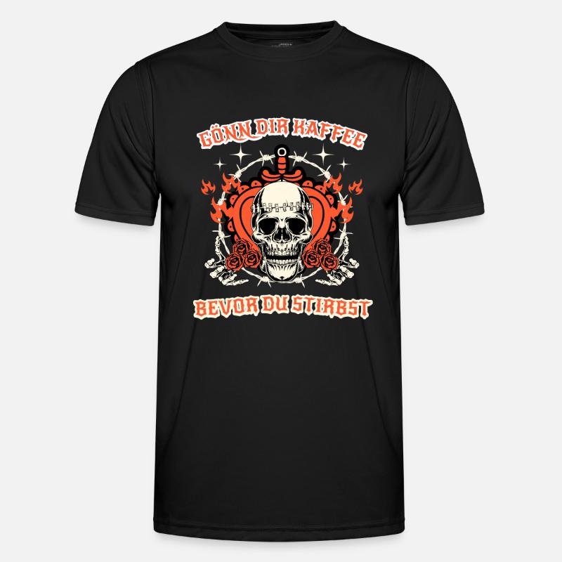 gönn dir kaffee spruch geschenk - Männer Funktions-T-Shirt - Schwarz
