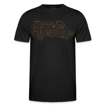 4WheelsOnTour - Men's Functional T-Shirt - black - Front - AI Model Male 178 dark (178cm)