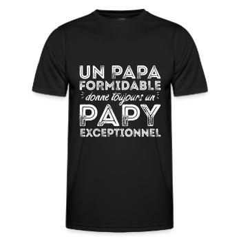 Papy exceptionnel ! - T-shirt sport Homme - noir - Devant - AI Model Male 178 dark (178cm)